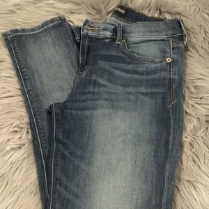 Express Mid Rise Medium Wash Stretch Jean Leggings